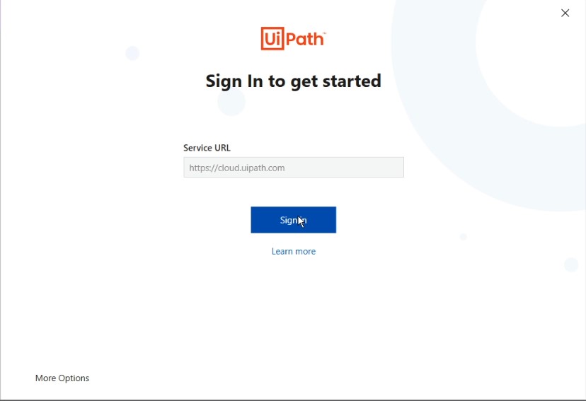 Sign in to UiPath Studio